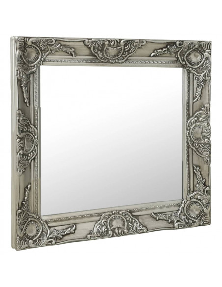 Specchio da Parete Stile Barocco 60x60 cm Argento