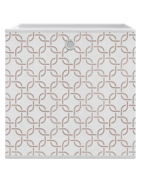 Scatole Portaoggetti 10 pz Crema 32x32x32cm Tessuto non Tessuto