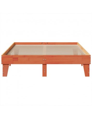 Letto senza Materasso Marrone Cera 140x190 cm in Legno di Pino