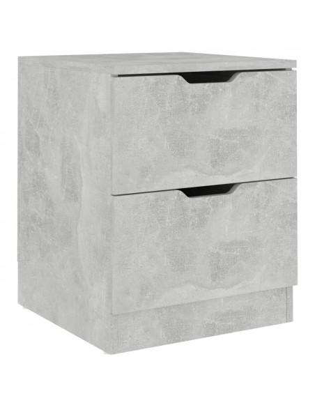 Comodino Grigio Cemento 40x40x50 cm in Legno Multistrato