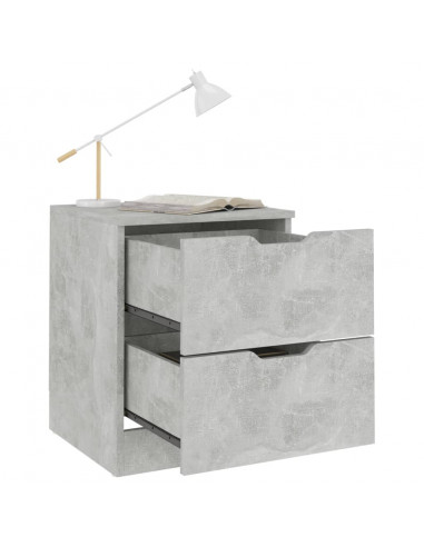 Comodino Grigio Cemento 40x40x50 cm in Legno Multistrato