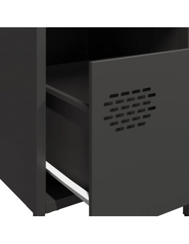 Comodini 2 pz Neri 35x39x43,5 cm in Acciaio