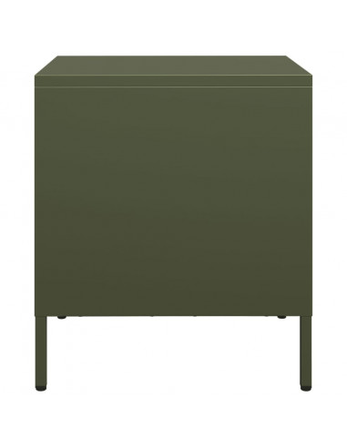 Comodini 2 pz Verde Oliva 35x39x43,5 cm in Acciaio