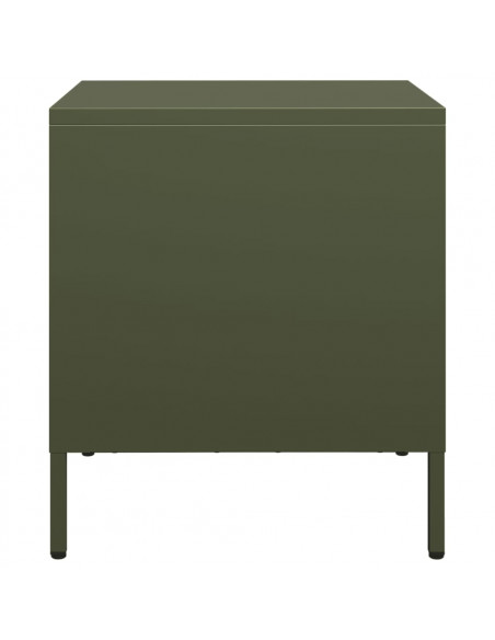 Comodini 2 pz Verde Oliva 35x39x43,5 cm in Acciaio