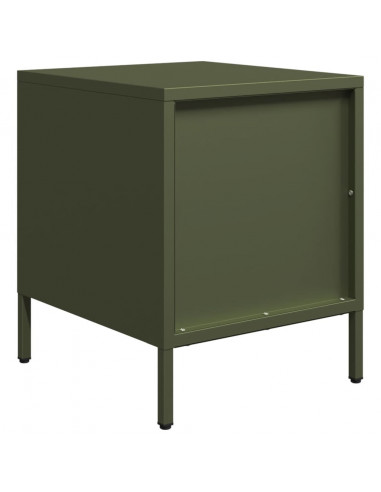 Comodini 2 pz Verde Oliva 35x39x43,5 cm in Acciaio