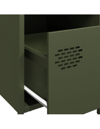 Comodini 2 pz Verde Oliva 35x39x43,5 cm in Acciaio