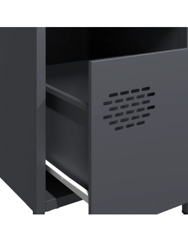 Comodino Antracite 35x39x43,5 cm in Acciaio