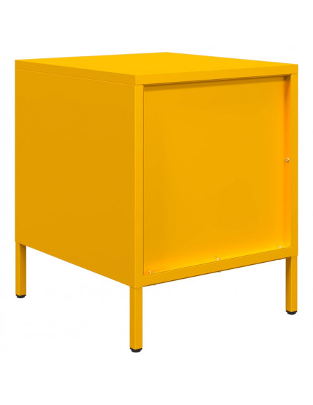 Comodino Giallo Senape 35x39x43,5 cm in Acciaio