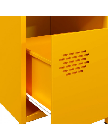 Comodino Giallo Senape 35x39x43,5 cm in Acciaio