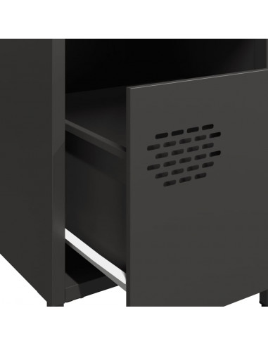 Comodino Nero 35x39x43,5 cm in Acciaio