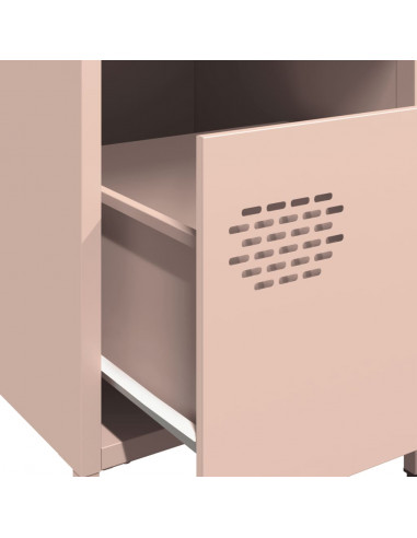 Comodino Rosa 35x39x43,5 cm in Acciaio