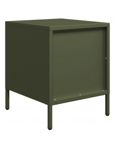 Comodino Verde Oliva 35x39x43,5 cm in Acciaio 2