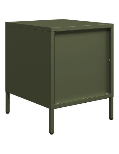 Comodino Verde Oliva 35x39x43,5 cm in Acciaio