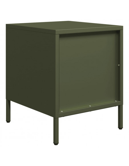 Comodino Verde Oliva 35x39x43,5 cm in Acciaio