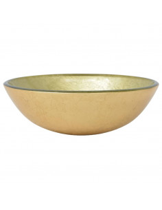 Lavandino in Vetro Temperato 42 cm Dorato 2