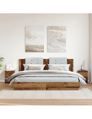 Comodini 2 pz Legno Antico 30x30x40 cm in Legno Multistrato