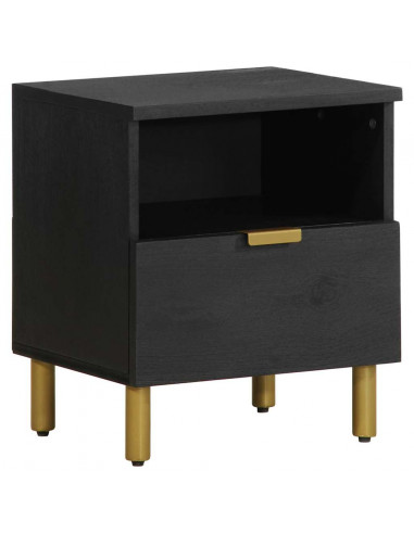 Comodino Nero 40x33x46 cm in Legno Multistrato