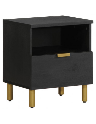 Comodino Nero 40x33x46 cm in Legno Multistrato