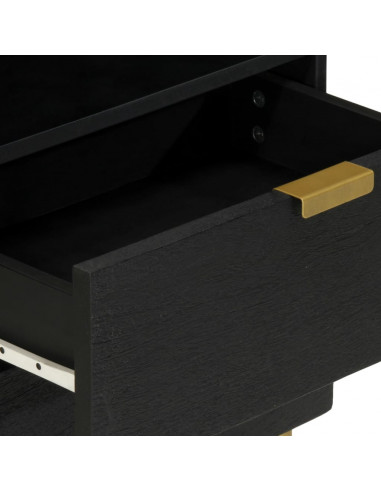 Comodino Nero 50x33x62 cm in Legno Multistrato