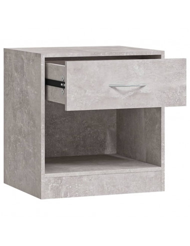 Comodini 2 pz con Cassetto Grigio Cemento