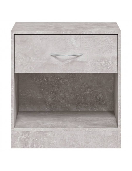 Comodini 2 pz con Cassetto Grigio Cemento