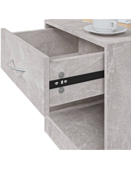 Comodini 2 pz con Cassetto Grigio Cemento