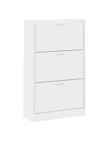 Scarpiera Bianco Lucido 63x24x103 cm in Legno Multistrato