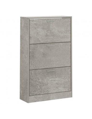 Scarpiera Grigio Cemento 63x24x103 cm in Legno Multistrato
