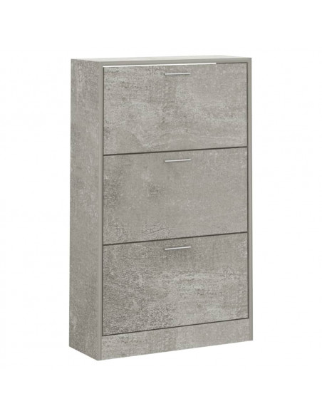 Scarpiera Grigio Cemento 63x24x103 cm in Legno Multistrato