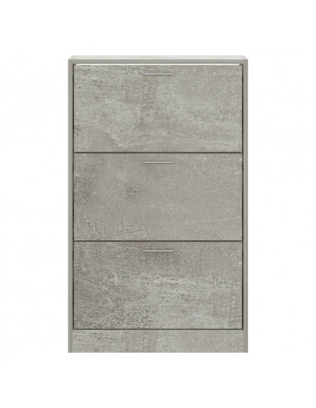 Scarpiera Grigio Cemento 63x24x103 cm in Legno Multistrato