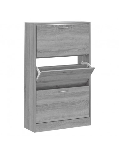 Scarpiera Grigio Sonoma 63x24x103 cm in Legno Multistrato