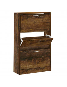 Scarpiera Rovere Fumo 63x24x103 cm in Legno Multistrato 2