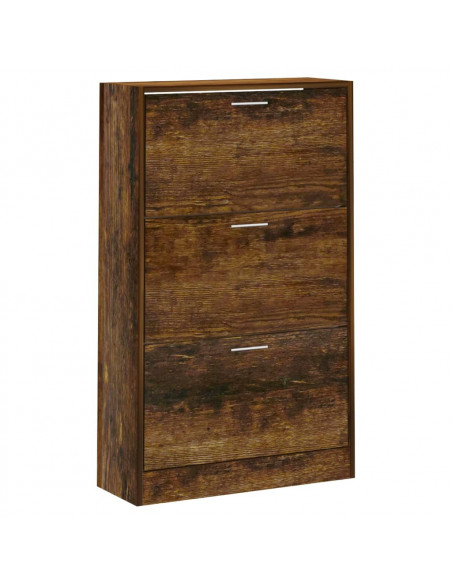 Scarpiera Rovere Fumo 63x24x103 cm in Legno Multistrato