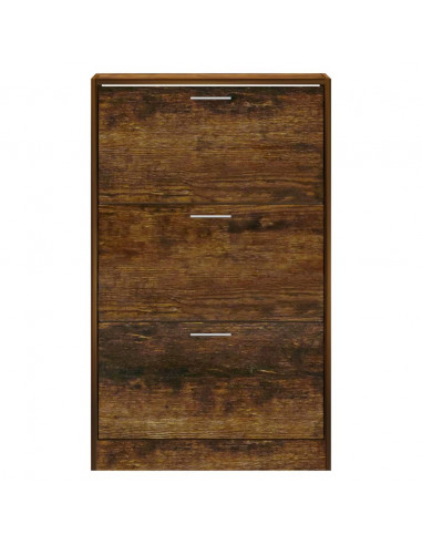 Scarpiera Rovere Fumo 63x24x103 cm in Legno Multistrato