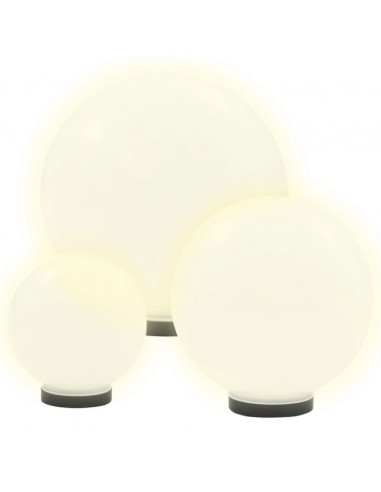 Set Lampade a LED Sferiche 3 pz in PMMA 20/30/40cm