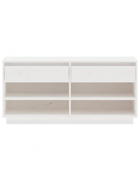 Scarpiera Bianca 110x34x52 cm in Legno Massello di Pino