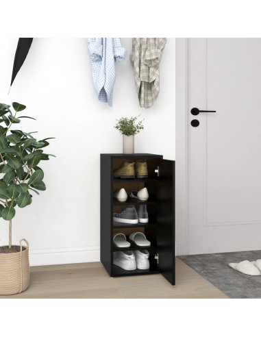 Scarpiere 2 pz Nere 32x35x70 cm in Truciolato