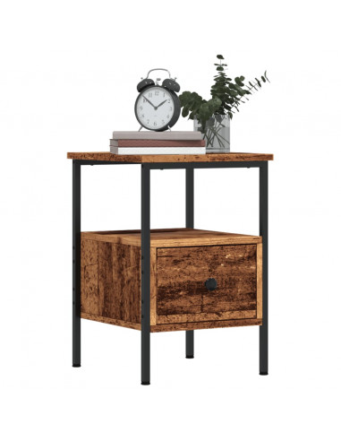 Comodino Legno Antico 34x36x50 cm in Legno Multistrato