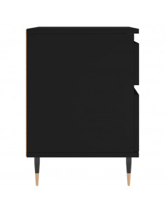 Comodino Nero 40x35x50 cm in Legno Multistrato 2