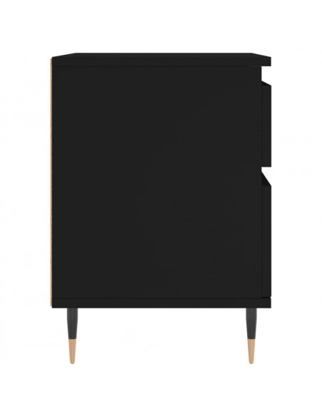 Comodino Nero 40x35x50 cm in Legno Multistrato