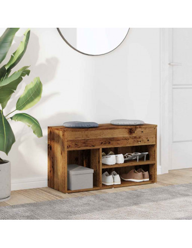 Scarpiera Legno Antico 80x30x45 cm in Legno Multistrato