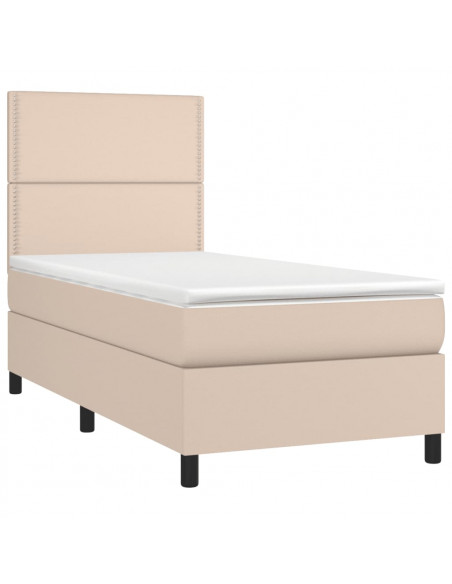 Giroletto a Molle con Materasso Cappuccino 90x200 cm Similpelle