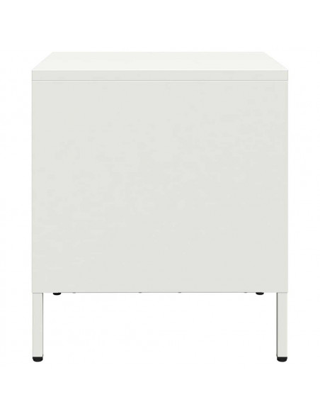 Comodini 2 pz Bianco 35x39x43,5 cm in Acciaio