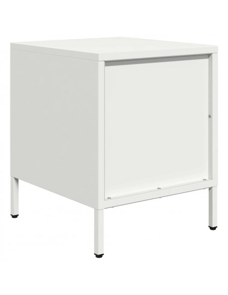 Comodini 2 pz Bianco 35x39x43,5 cm in Acciaio