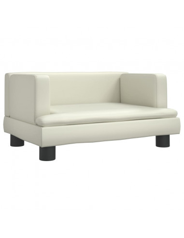 Divano per Bambini Crema 60x40x30 cm in Similpelle