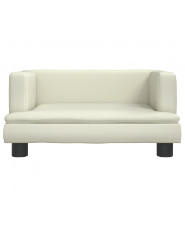 Divano per Bambini Crema 60x40x30 cm in Similpelle