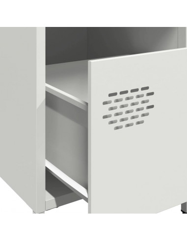 Comodini 2 pz Bianco 35x39x43,5 cm in Acciaio