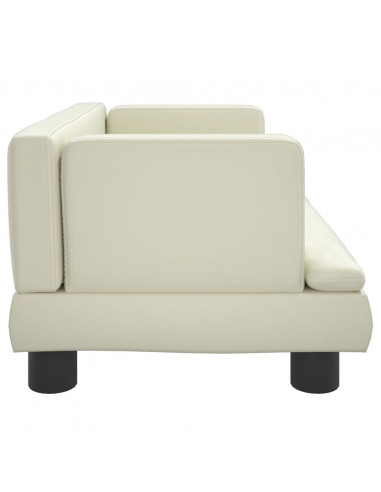 Divano per Bambini Crema 60x40x30 cm in Similpelle