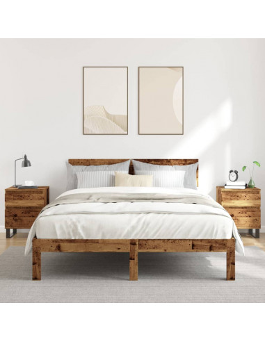 Comodini 2pz Legno Antico 40x35x50 cm in Legno Multistrato