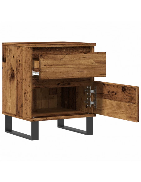 Comodini 2pz Legno Antico 40x35x50 cm in Legno Multistrato